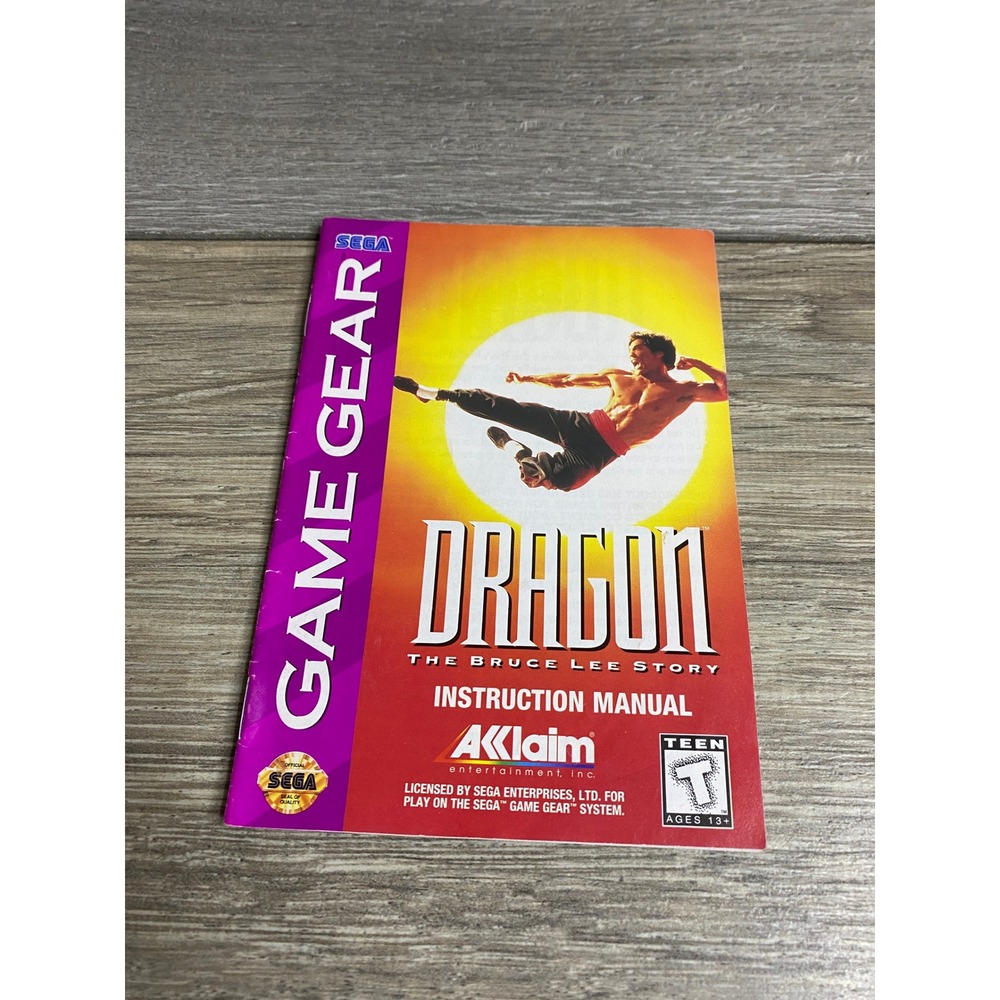 Dragon The Bruce‎ Lee Story Sega Game Gear Instruction Manual Acclaim  Original